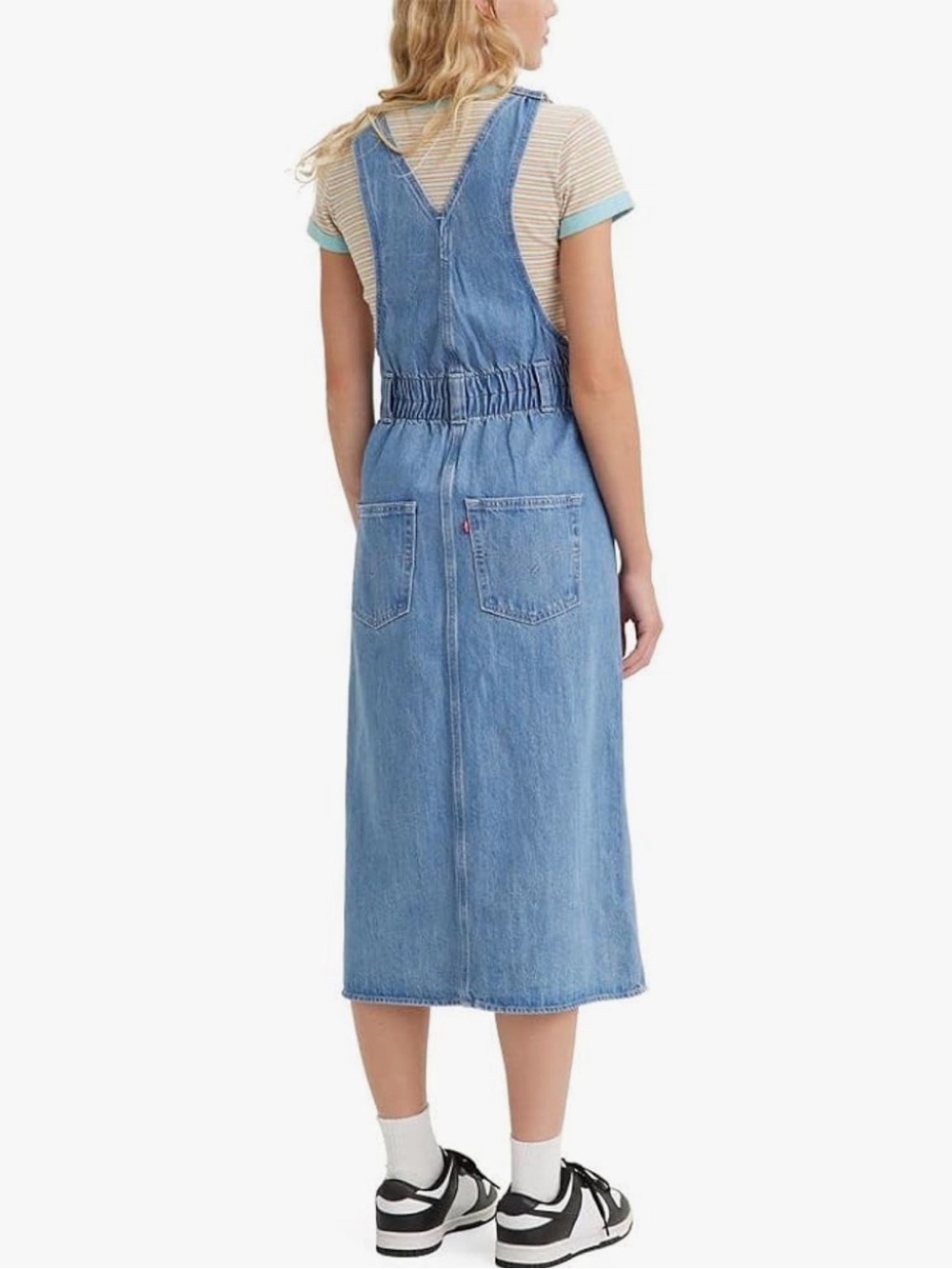 Levi’s Lexie Skirtall Denim Button-Front Overall Midi Dress - Light Blue - Picture 2 of 7